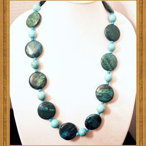FREE w/ $60: Chunky Turquoise Howlite Necklace